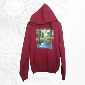 Jed Smith Redwoods Maroon Sweatshirt Hoodie With Pouch‎